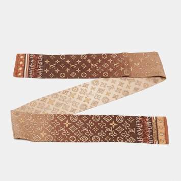 Pre Owned Louis Vuitton Brown Ombre Monogram Silk Bandeau