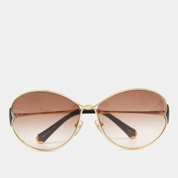 Pre Owned Louis Vuitton Gold Tone/ Brown Gradient Z0262U Daisy Butterfly Sunglasses