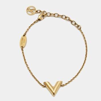 Pre Owned Louis Vuitton Essential V Gold Tone Bracelet
