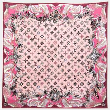 Pre Owned Louis Vuitton Pink Innocence Silk Scarf