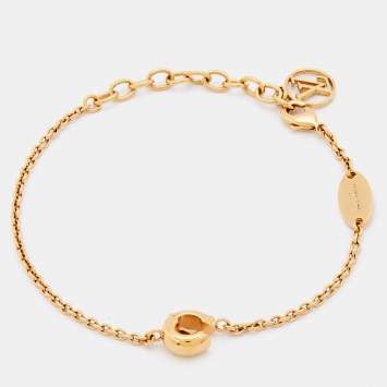 Pre Owned Louis Vuitton Gold Tone LV & Me Letter E Bracelet