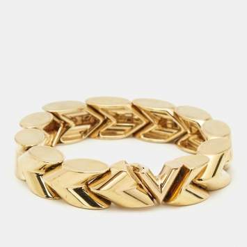 Pre Owned Louis Vuitton Unchain V Gold Tone Bracelet