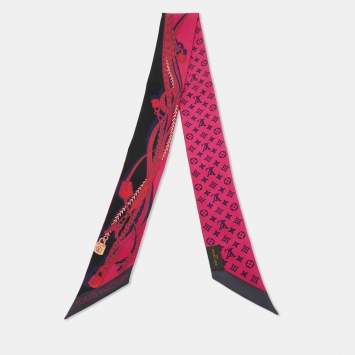 Pre Owned Louis Vuitton Pink Dreamonogram Silk Bandeau 