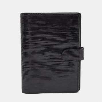 Pre Owned Louis Vuitton Black Electric Epi Leather Small Ring Agenda Cover