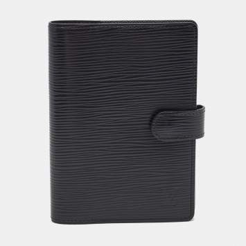 Pre Owned Louis Vuitton Black Epi Leather Small Ring Agenda Cover
