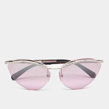 Pre Owned Louis Vuitton Pink/Silver Z1040W Rimless Thelma and Louise Cat Eye Sunglasses