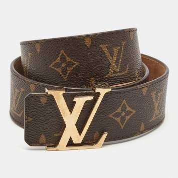 Pre Owned Louis Vuitton Monogram Canvas LV Initiales Belt 85CM