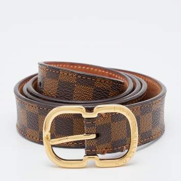 Pre Owned Louis Vuitton Damier Ebene Mini 25 MM Belt 85CM