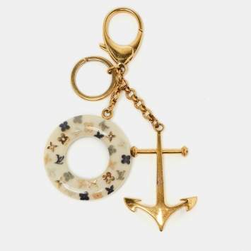 Pre Owned Louis Vuitton Marina Resin Gold Tone Key Holder and Bag Charm