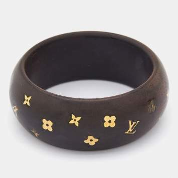 Pre Owned Louis Vuitton Dark Brown Wood Sylvania Bangle Bracelet