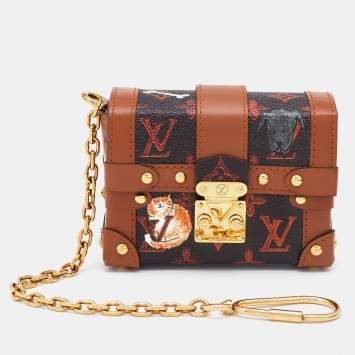 Pre Owned Louis Vuitton x Grace Coddington Catogram Canvas Essential Trunk Keychain 