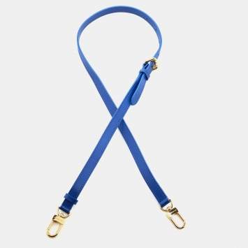 Pre Owned Louis Vuitton Blue Leather Adjustable Shoulder Bag Strap