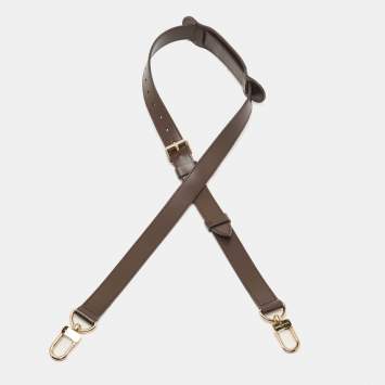 Pre Owned Louis Vuitton Ebony Leather Bag Strap