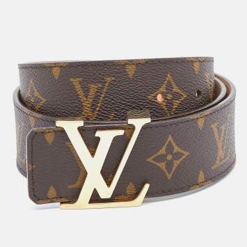 Pre Owned Louis Vuitton Monogram Canvas LV Initiales Belt 85 CM