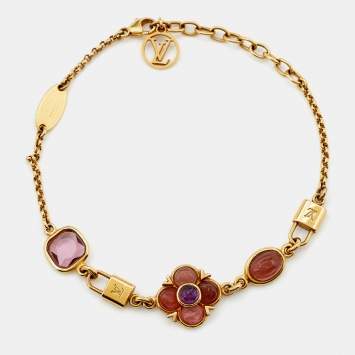 Pre Owned Louis Vuitton Gold Tone Beaded Charm Bracelet