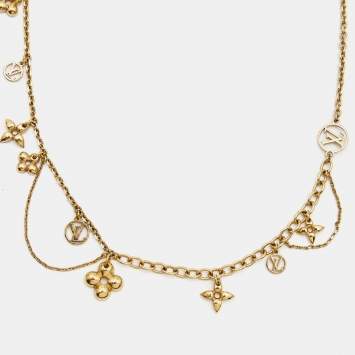 Pre Owned Louis Vuitton Blooming Supple Gold Tone Necklace