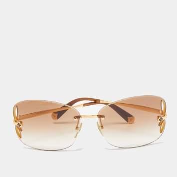 Pre Owned Louis Vuitton Brown/Gold Gradient Z0371U Lily Sunglasses