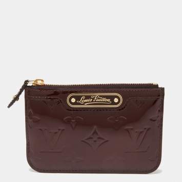Pre Owned Louis Vuitton Amarante Monogram Vernis Key Pouch