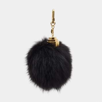 Pre Owned Louis Vuitton Black Mink Fur Lovely Key Holder