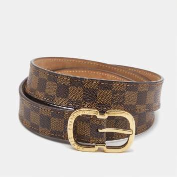 Pre Owned Louis Vuitton Damier Ebene Mini Belt 80CM