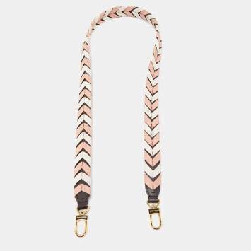 Pre Owned Louis Vuitton Pink/Brown Braided Leather Shoulder Bag Strap