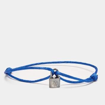 Pre Owned Louis Vuitton Lockit X Doudou Louis Gunmetal Tone Sterling Silver Bracelet
