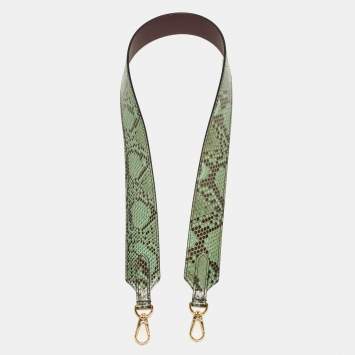 Pre Owned Louis Vuitton Green Python Bandoulière Shoulder Bag Strap