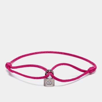 Pre Owned  Louis Vuitton Lockit Sterling Silver Cord Bracelet
