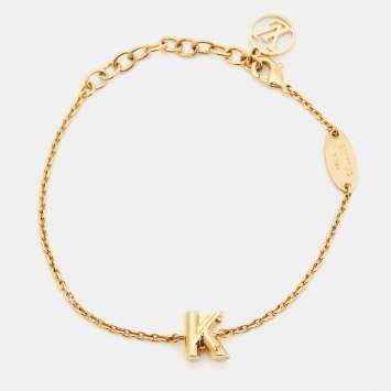 Pre Owned Louis Vuitton LV & Me Letter K Gold Tone Bracelet
