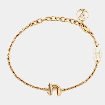 Pre Owned Louis Vuitton LV & Me  Letter N Gold Plated Bracelet
