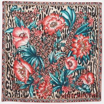 Pre Owned Louis Vuitton Multicolor Jungle Fever Silk Square Scarf