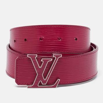 Pre Owned Louis Vuitton Carmine Epi Leather LV Initiales Waist Belt 85CM