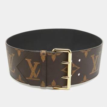 Pre Owned Louis Vuitton Monogram Canvas Oversized Wide Buckle Belt 80CM