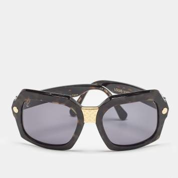 Pre Owned Louis Vuitton Brown Tortoise Z0956W La Dolce Vita Square Sunglasses