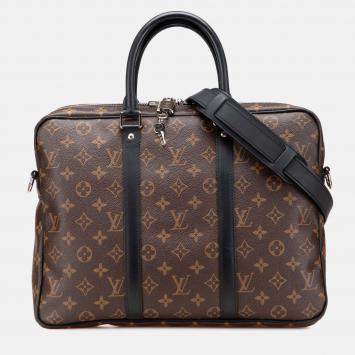 Louis Vuitton Brown Monogram Macassar Porte Documents Voyage
