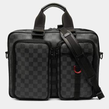 Pre Owned Louis Vuitton Damier Graphite Utility Grey Canvas Business Bag