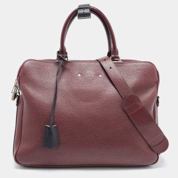Pre Owned Louis Vuitton Burgundy Taurillon Leather Armand Briefcase Bag