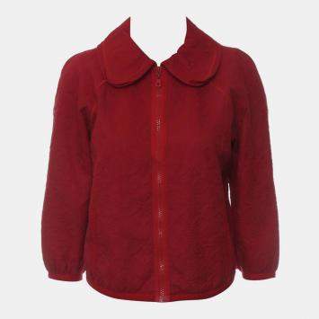Louis Vuitton Red Polyamide, Cotton Zip-Up Top FR Women 38