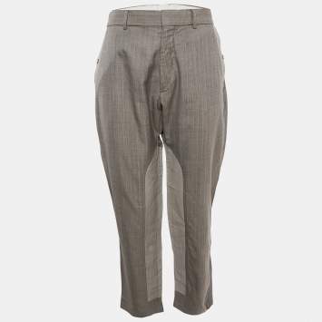 Louis Vuitton Grey Stripe Wool Blend Trousers L
