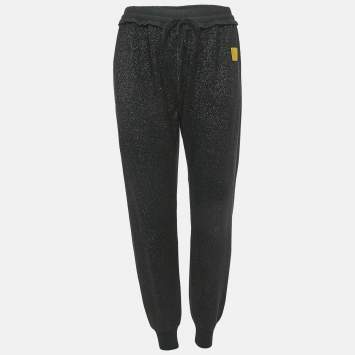 Louis Vuitton Black Lurex Knit Jogger Pants XS