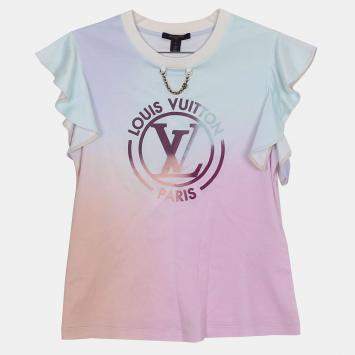 Louis Vuitton Cotton Gradient LV Circle Flounce Sleeve T-Shirt Size L