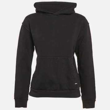 Louis Vuitton Black Cotton Knit Hooded Sweatshirt XS
