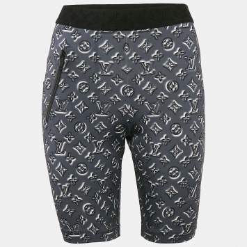Louis Vuitton Grey Monogram Print Jersey Shorts M