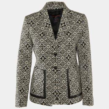 Louis Vuitton Black Cotton Jacquard Since 1854 Preppy Classic Fit Blazer M