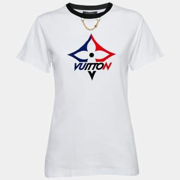 Louis Vuitton White Monogram Jersey Crew Neck T-Shirt S