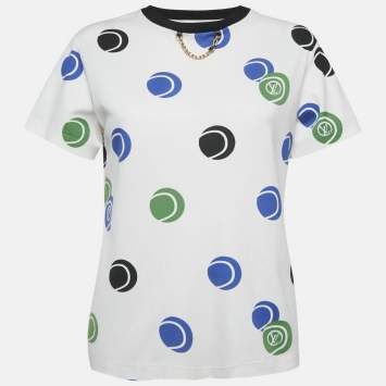 Louis Vuitton White Tennis Balls Print Jesrey T-Shirt S