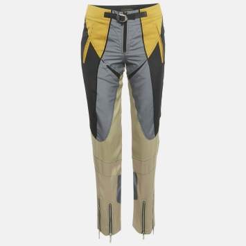 Louis Vuitton Multicolor Silk Blend Paneled Trousers S