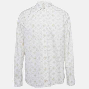 Pre Owned Louis Vuitton Beige Monogram Cotton Long Sleeve Shirt XXL