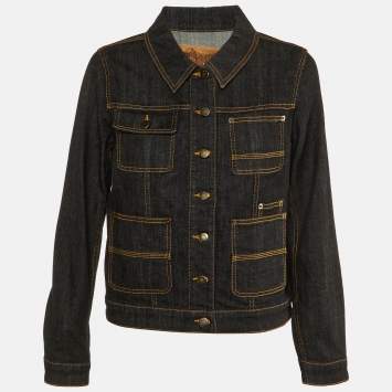 Louis Vuitton Black Denim Button Front Jacket M