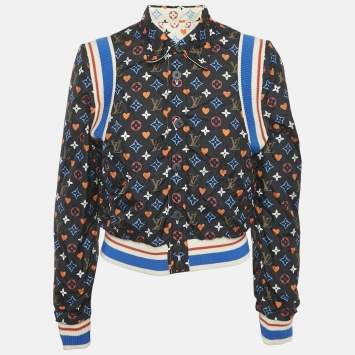Louis Vuitton White/Black Monogram Nylon Reversible Bomber Jacket M